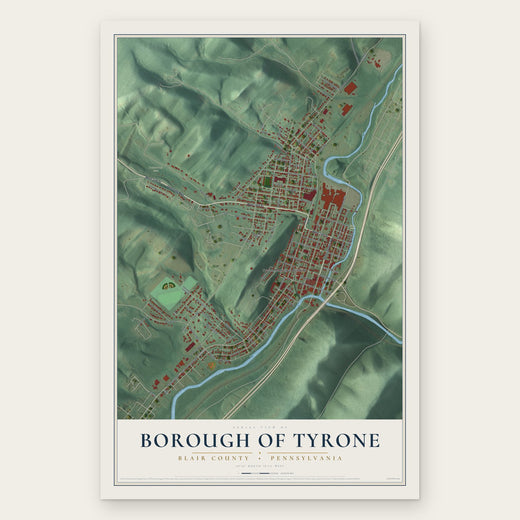 Borough of Tyrone, Blair County, Pennsylvania map print, the full design