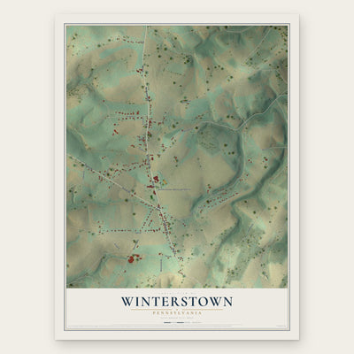 Winterstown, Pennsylvania map print, the full design
