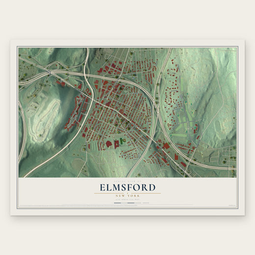 Elmsford, New York map print, the full design