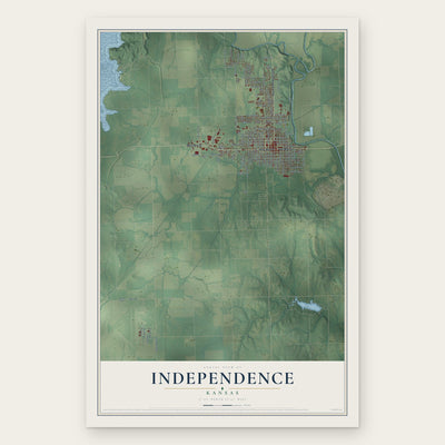 Independence, Kansas map print, the full design