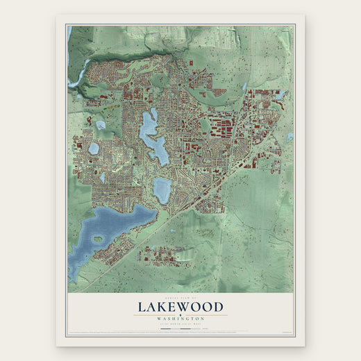 Lakewood, Washington map print, the full design