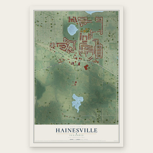 Hainesville, Illinois map print, the full design