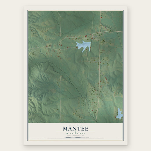 Mantee, Mississippi map print, the full design