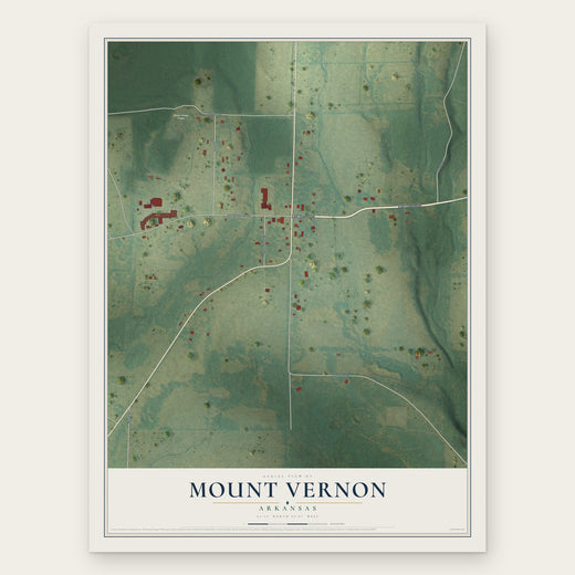 Mount Vernon, Arkansas map print, the full design