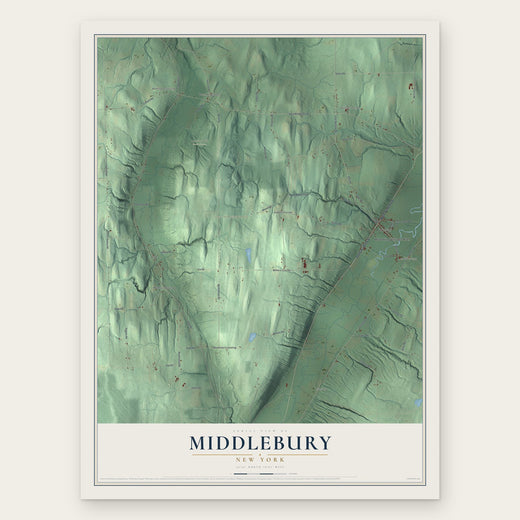 Middlebury, New York map print, the full design