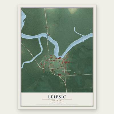 Leipsic, Delaware map print, the full design