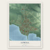 Lowell, Oregon map print, the full design