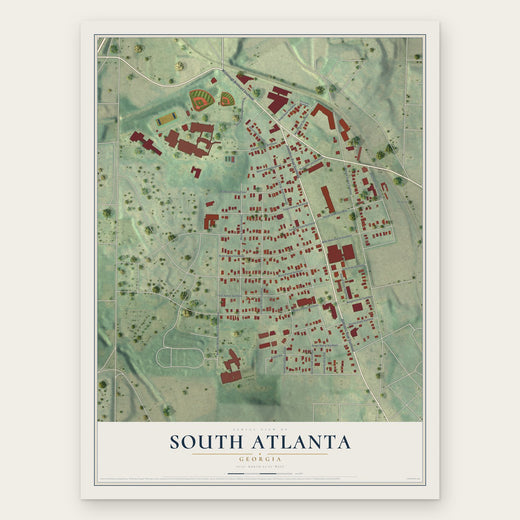 South Atlanta, Georgia map print, the full design