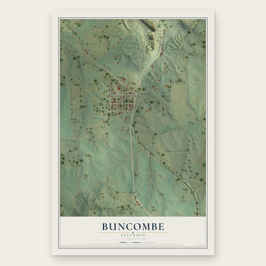 Buncombe, Illinois map print, the full design