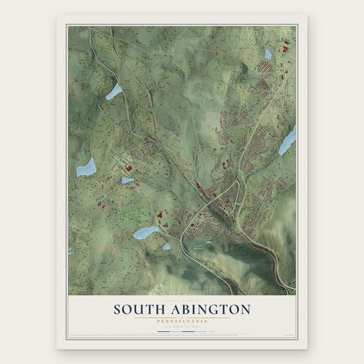 South Abington, Pennsylvania map print, the full design