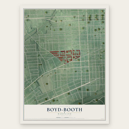 Boyd-Booth, Maryland map print, the full design