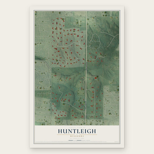 Huntleigh, Missouri map print, the full design