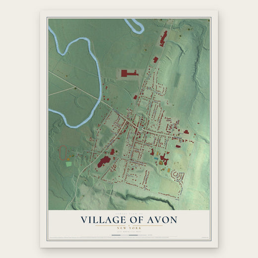 Village of Avon, New York map print, the full design