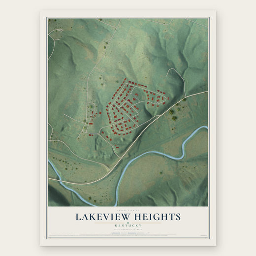 Lakeview Heights, Kentucky map print, the full design