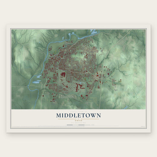 Middletown, Ohio map print, the full design