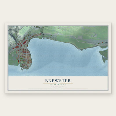 Brewster, Washington map print, the full design