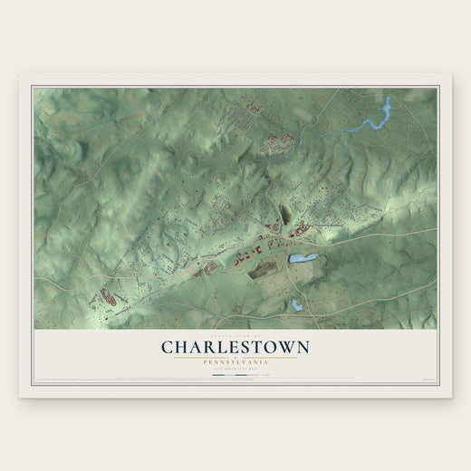 Charlestown, Pennsylvania map print, the full design