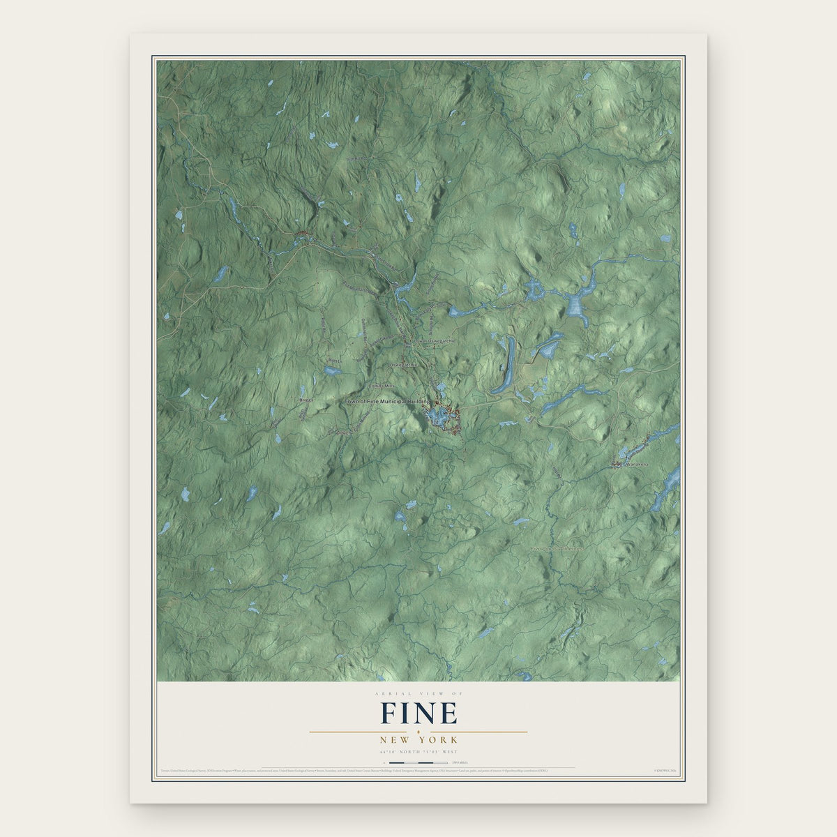 Fine, New York map print, the full design