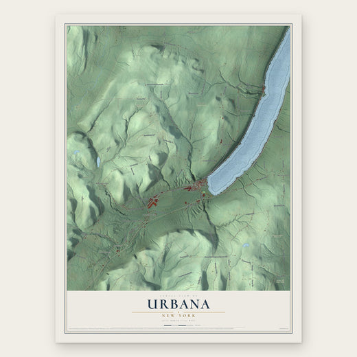 Urbana, New York map print, the full design