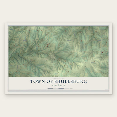 Town of Shullsburg, Wisconsin map print, the full design