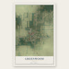 Greenwood, Florida map print, the full design
