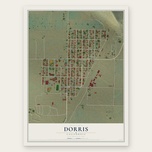 Dorris, California map print, the full design