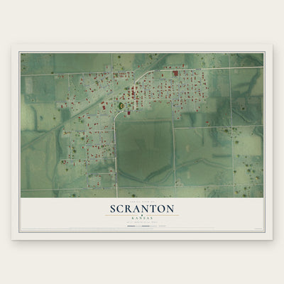 Scranton, Kansas map print, the full design