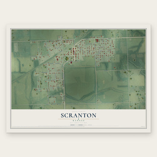 Scranton, Kansas map print, the full design