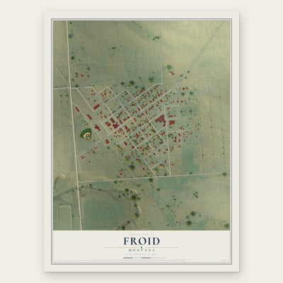 Froid, Montana map print, the full design