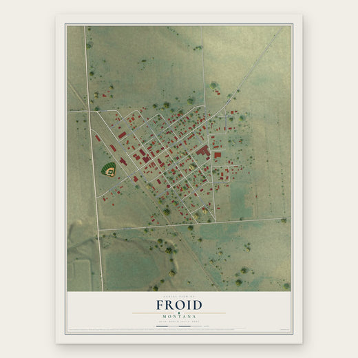 Froid, Montana map print, the full design