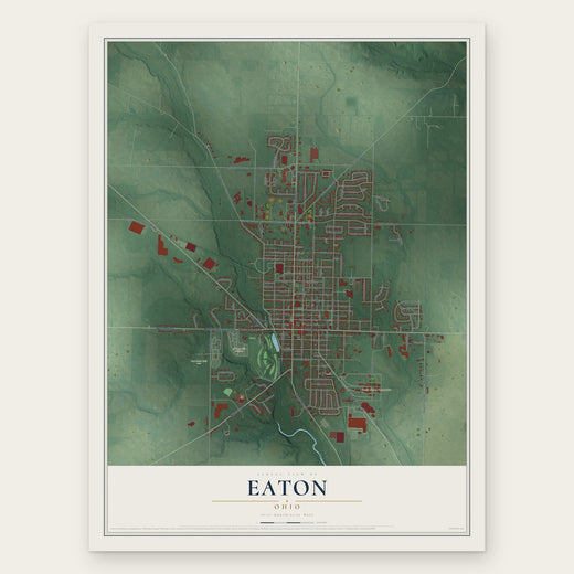 Eaton, Ohio map print, the full design