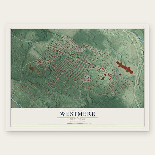 Westmere, New York map print, the full design