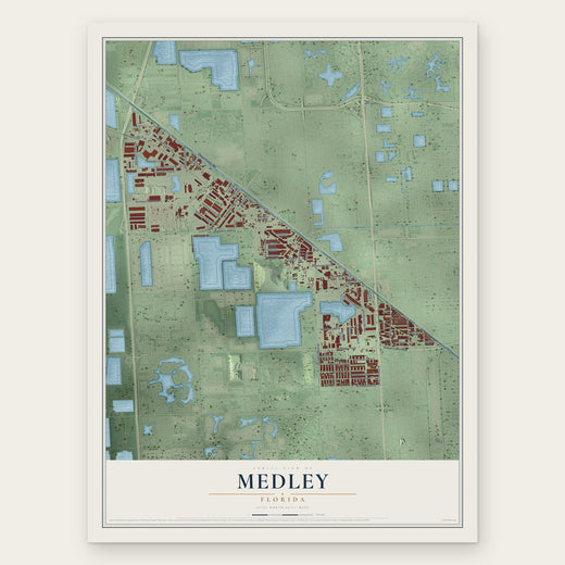 Medley, Florida map print, the full design