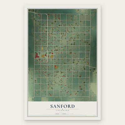 Sanford, Colorado map print, the full design