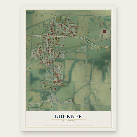 Buckner, Missouri map print, the full design