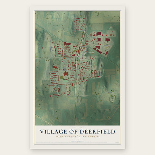 Deerfield, Wisconsin map print, the full design