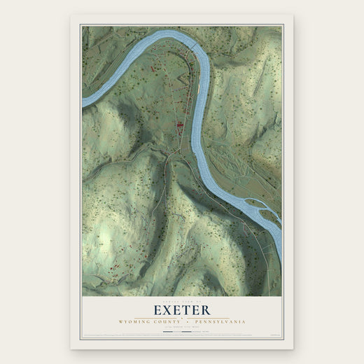Exeter, Wyoming County, Pennsylvania map print, the full design