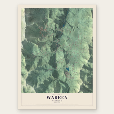Warren, Vermont map print, the full design