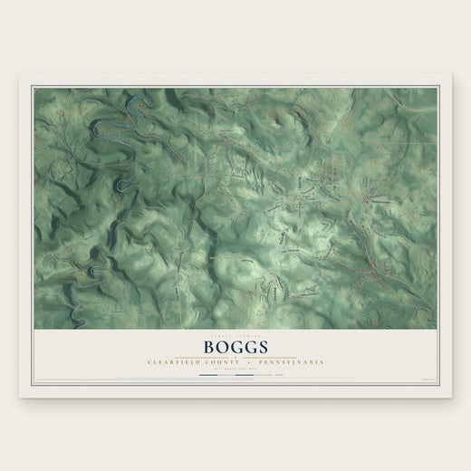 Boggs, Clearfield County, Pennsylvania map print, the full design