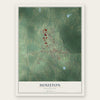 Houston, Mississippi map print, the full design