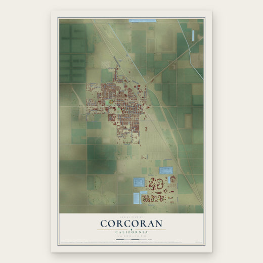 Corcoran, California map print, the full design