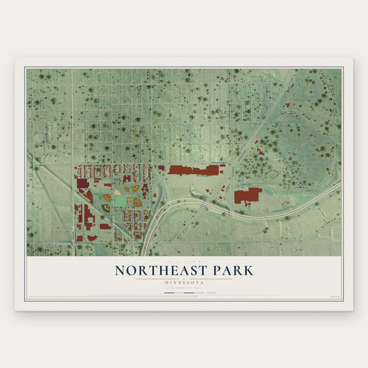 Northeast Park, Minnesota map print, the full design