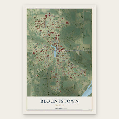 Blountstown, Florida map print, the full design