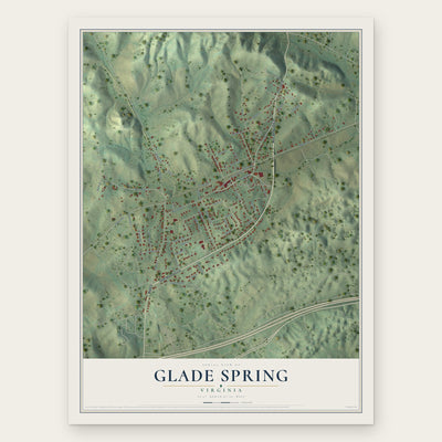 Glade Spring, Virginia map print, the full design