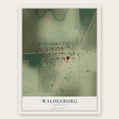 Waldenburg, Arkansas map print, the full design
