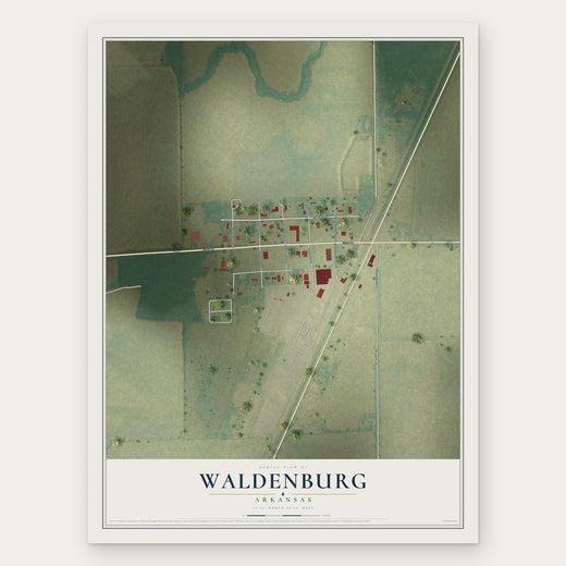 Waldenburg, Arkansas map print, the full design
