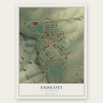 Endicott, Washington map print, the full design