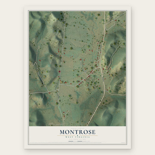Montrose, West Virginia map print, the full design