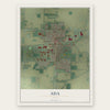 Ada, Ohio map print, the full design