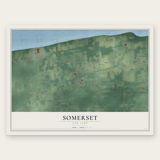 Somerset, New York map print, the full design